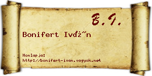 Bonifert Iván névjegykártya